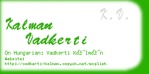 kalman vadkerti business card